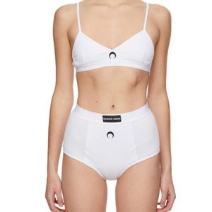 Marine Serre Cotton Ribbed Bra & Briefs